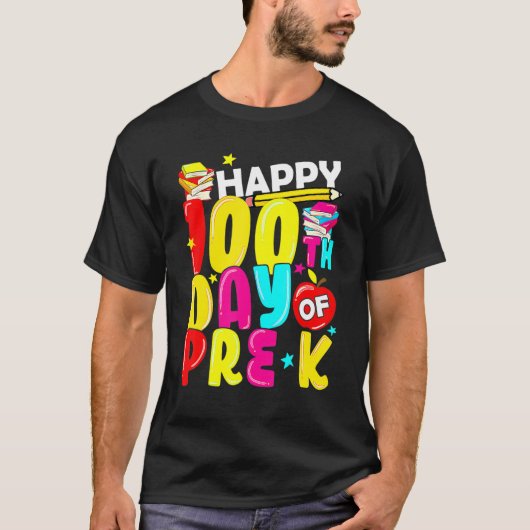 100 Days Smarter Pre K Happy 100th Day Of School P Tシャツ (正面)
