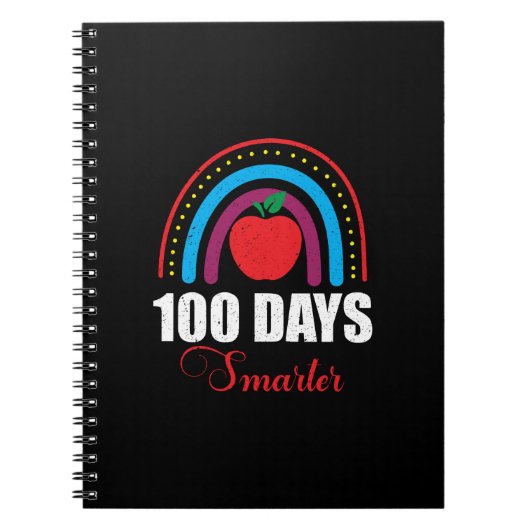 100 Days Smarter Rainbow Funny 100th Day of School ノートブック (正面)