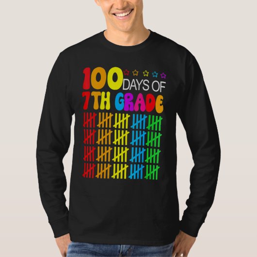 100 Days Smarter Seventh Grade 100th Day Of School Tシャツ (正面)
