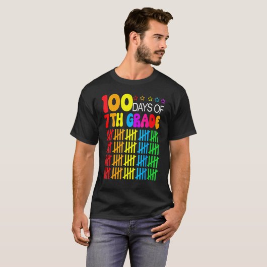 100 Days Smarter Seventh Grade 100th Day Of School Tシャツ (正面フル)