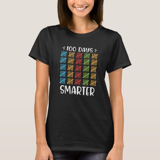 100 Days Smarter T-shirt 100th Day Of School Count Tシャツ (正面)