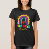 100 Days Smarter Teacher 100th Day Of School Rainb Tシャツ (正面)