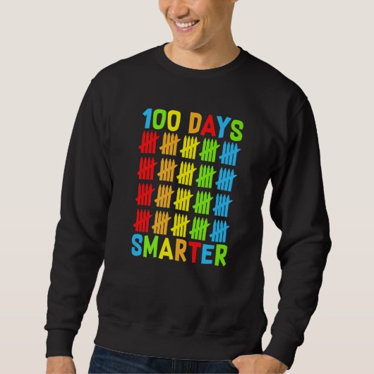 100 Days Smarter Teachers Kids Child Happy 100 Day スウェットシャツ (正面)