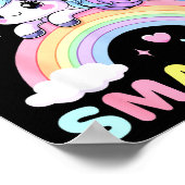 100 Days Smarter Unicorrn 100th Day Of School Kids ポスター (角)