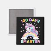 100 Days Smarter Unicorrn 100th Day Of School Kids マグネット (正面/裏面)