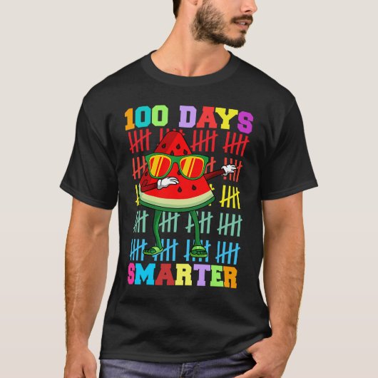 100 Days Smarter watermelon Teacher Kids Tシャツ (正面)