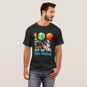 100 Days Space Teacher Boys Happy 100th Day Of Sch Tシャツ (正面フル)