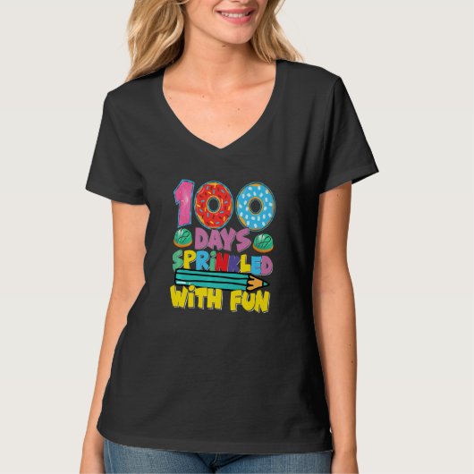 100 Days Sprink With Fun  Student Teacher Tシャツ (正面)