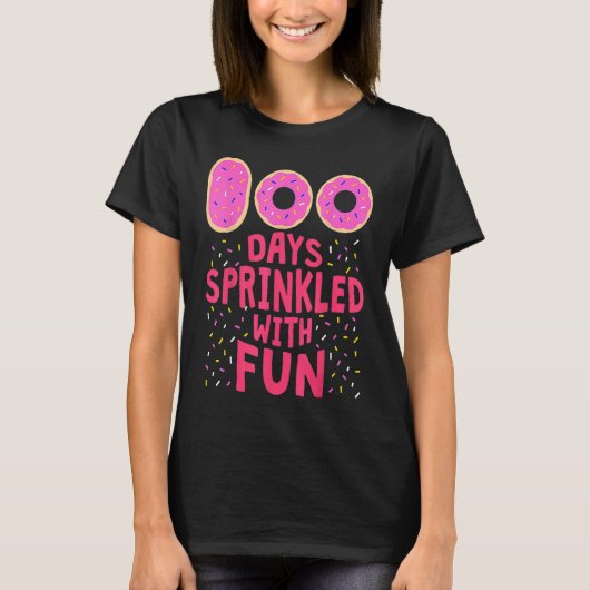 100 Days Sprinkled With Fun 100th Day Cute Donut G Tシャツ (正面)