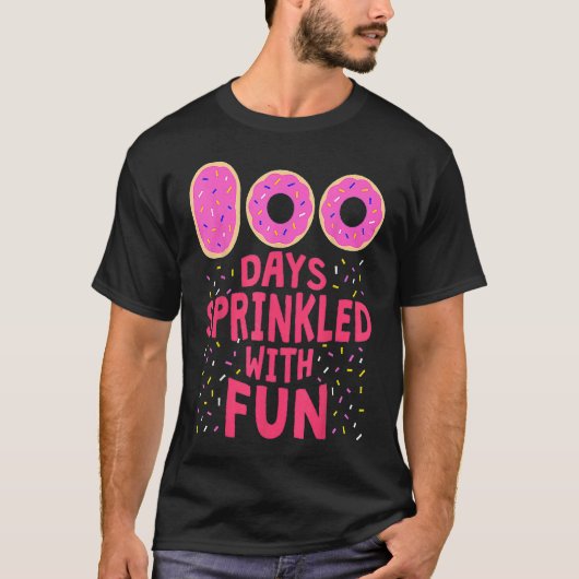 100 Days Sprinkled With Fun 100th Day Cute Donut G Tシャツ (正面)