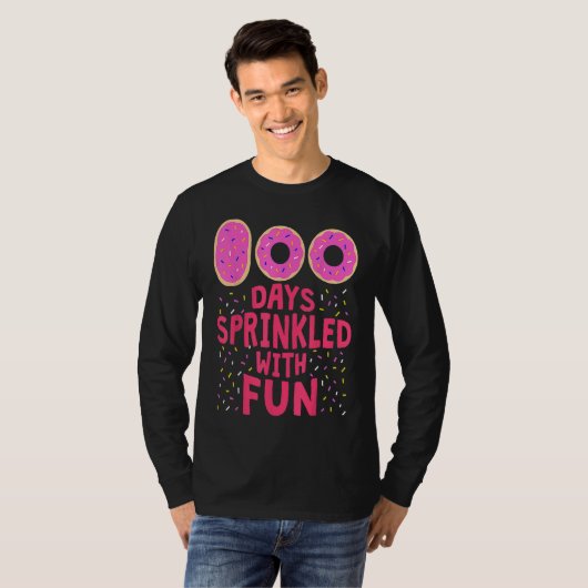 100 Days Sprinkled With Fun 100th Day Cute Donut G Tシャツ (正面フル)