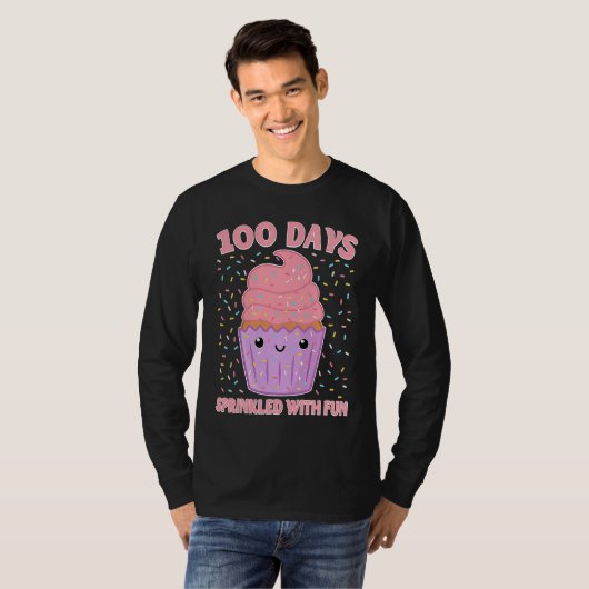 100 Days Sprinkled With Fun Cupcake 100th Day Of S Tシャツ (正面フル)