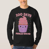 100 Days Sprinkled With Fun Cupcake 100th Day Of S Tシャツ (正面)