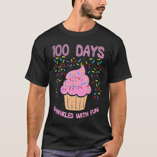 100 Days Sprinkled With Fun Cupcake 100th Day Of S Tシャツ (正面)