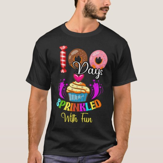 100 Days Sprinkled With Fun Cupcake 100th Day Of S Tシャツ (正面)