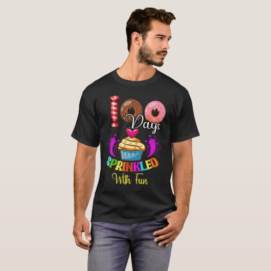100 Days Sprinkled With Fun Cupcake 100th Day Of S Tシャツ (正面フル)