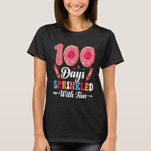 100 Days Sprinkled With Fun  Sprinkles Cupcake Sch Tシャツ (正面)
