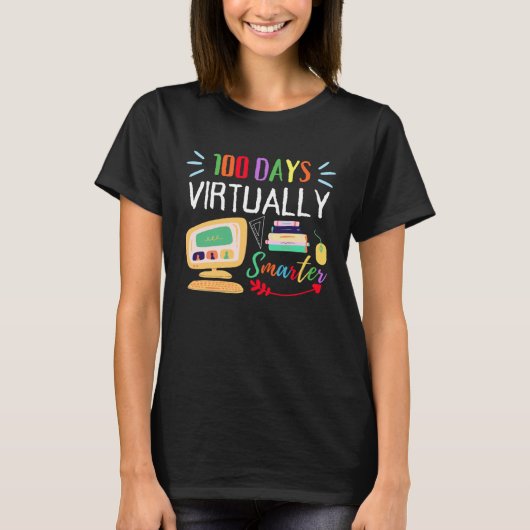 100 Days Virtually Smarter 100th Day Of School Kid Tシャツ (正面)