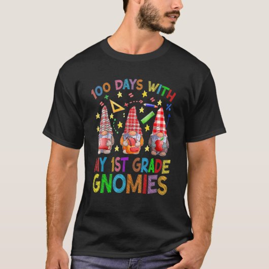 100 Days With My 1st Grade Gnomes Virtual Teachers Tシャツ (正面)