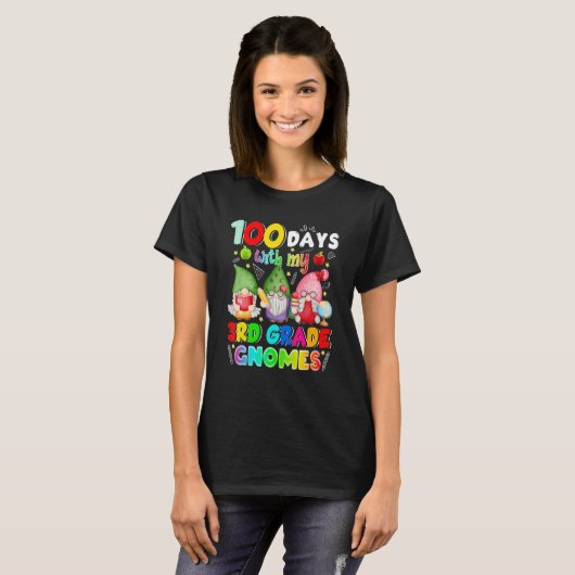 100 Days With My 3rd Grade Gnomies Gnome 100th Day Tシャツ (正面フル)