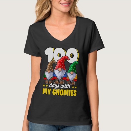 100 Days With My Gnomies Happy 100th Day Of School Tシャツ (正面)