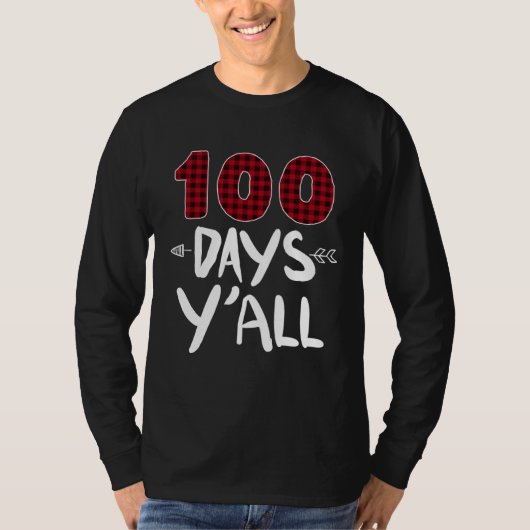 100 Days Y all 100th Day Of School Plaid Teacher A Tシャツ (正面)