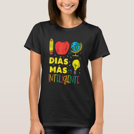100 Dias Mas Inteligente 100th Day日スペインの Te Tシャツ (正面)