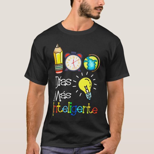 100 Dias mas inteligente Spanish Teacher 100th Day Tシャツ (正面)