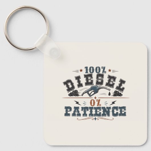 100% Diesel 0% Patience Vintage Graphic キーホルダー (正面)