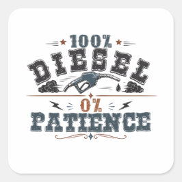 100% Diesel 0% Patience Vintage Graphic スクエアシール