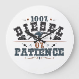 100% Diesel 0% Patience Vintage Graphic ラージ壁時計