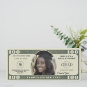 100 Dollar Bill Photo Graduation 案内状 (スタンド正面)