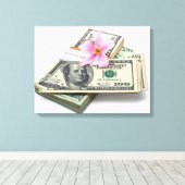 100 dollar bills  キャンバスプリント (インサイチュ (ウッドフロア))