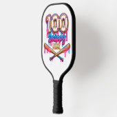 100 Drippy Days of School 野球少年 幼児服 ピックルボールラケット (左)