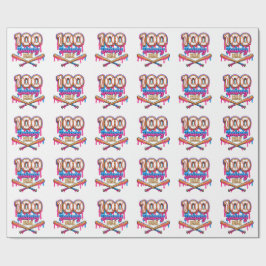 100 Drippy Days of School 野球少年 幼児服  ラッピングペーパー