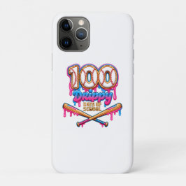 100 Drippy Days of School 野球少年 幼児服  iPhone 11 Proケース