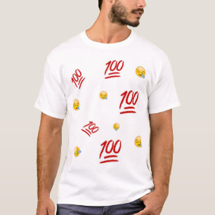 100 Emojiのグラフィックの上 Tシャツ