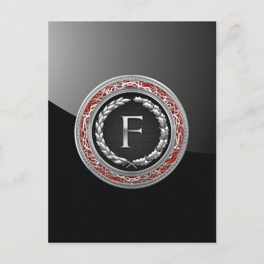 [100] "F"銀ヴィンテージモノグラム ポストカード (正面)
