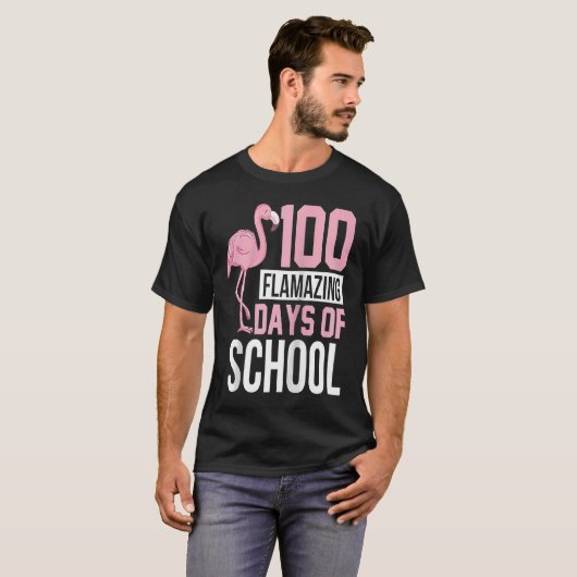 100 Flamazing Days of School Flamingo 100th Day Te Tシャツ (正面フル)