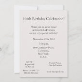 『100 GlorianceYears!-誕生祝い/ホワイト·ローズ』 招待状 (裏面)