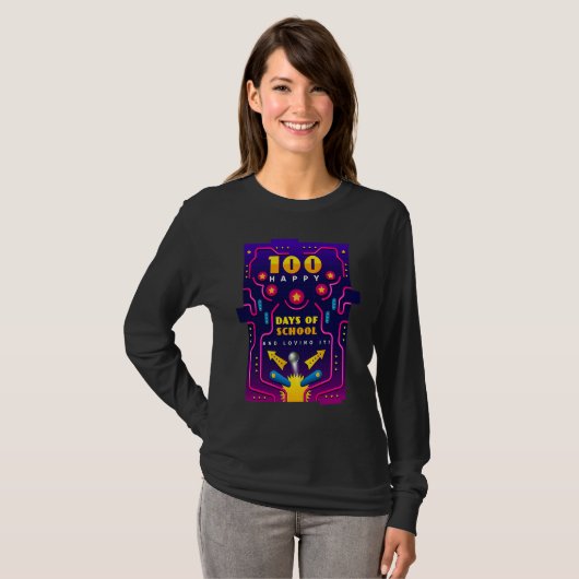 100 Happy Days of School & Loving It Pinball Tシャツ (正面フル)