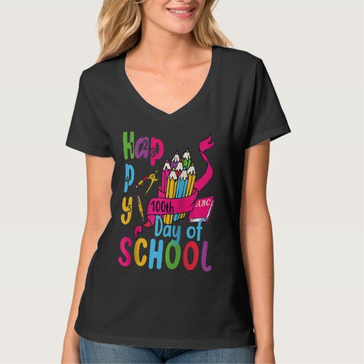 100 Happy School Teacher's Day 100 Smarter Women's Tシャツ (正面)