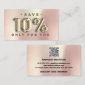 100 INSERT QRCODE 10%OFFカスタムロゴバラ金ゴールド 名刺 (正面/裏面)