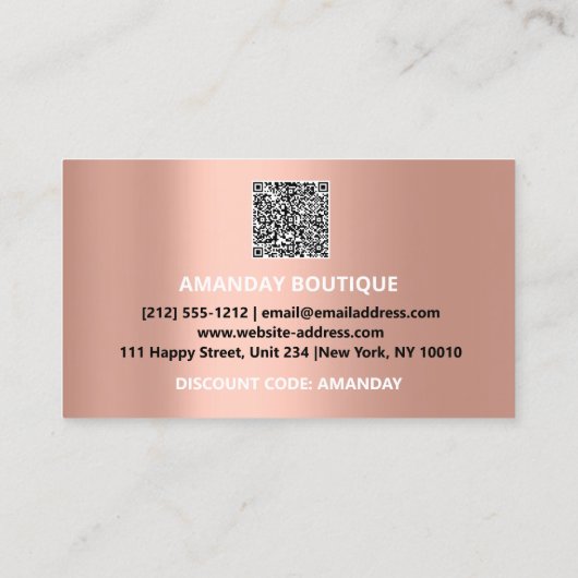 100 INSERT QRCODE 30%OFFカスタムロゴバラ金ゴールド 名刺 (裏面)