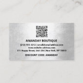 100 INSERT QRCODE 30%OFFロゴパープルシルバーバルーン 名刺 (裏面)