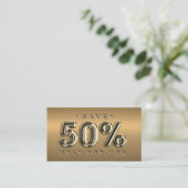 100 INSERT QRCODE 50%OFFオンラインショップロゴ金ゴールド 名刺 (スタンド正面)