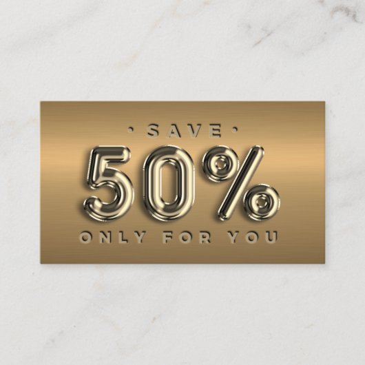 100 INSERT QRCODE 50%OFFオンラインショップロゴ金ゴールド 名刺 (正面)