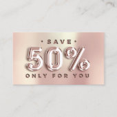 100 INSERT QRCODE 50%OFFカスタムロゴバラピンク 名刺 (正面)