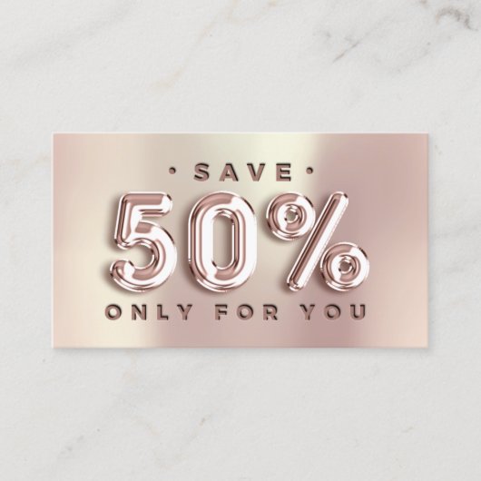 100 INSERT QRCODE 50%OFFカスタムロゴバラピンク 名刺 (正面)