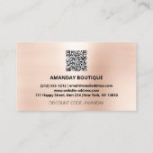 100 INSERT QRCODE 50%OFFバラピンクバルーンの挿入 名刺 (裏面)